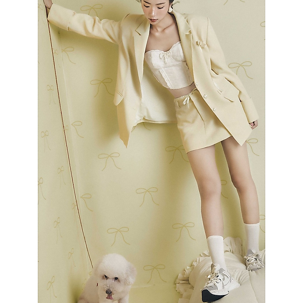 กระโปรงหน้าหนาว ฤดูร้อน | กระโปรงผ้าโปร่งเทียม สีเทา Avocado Yellow B.Club - Cv86