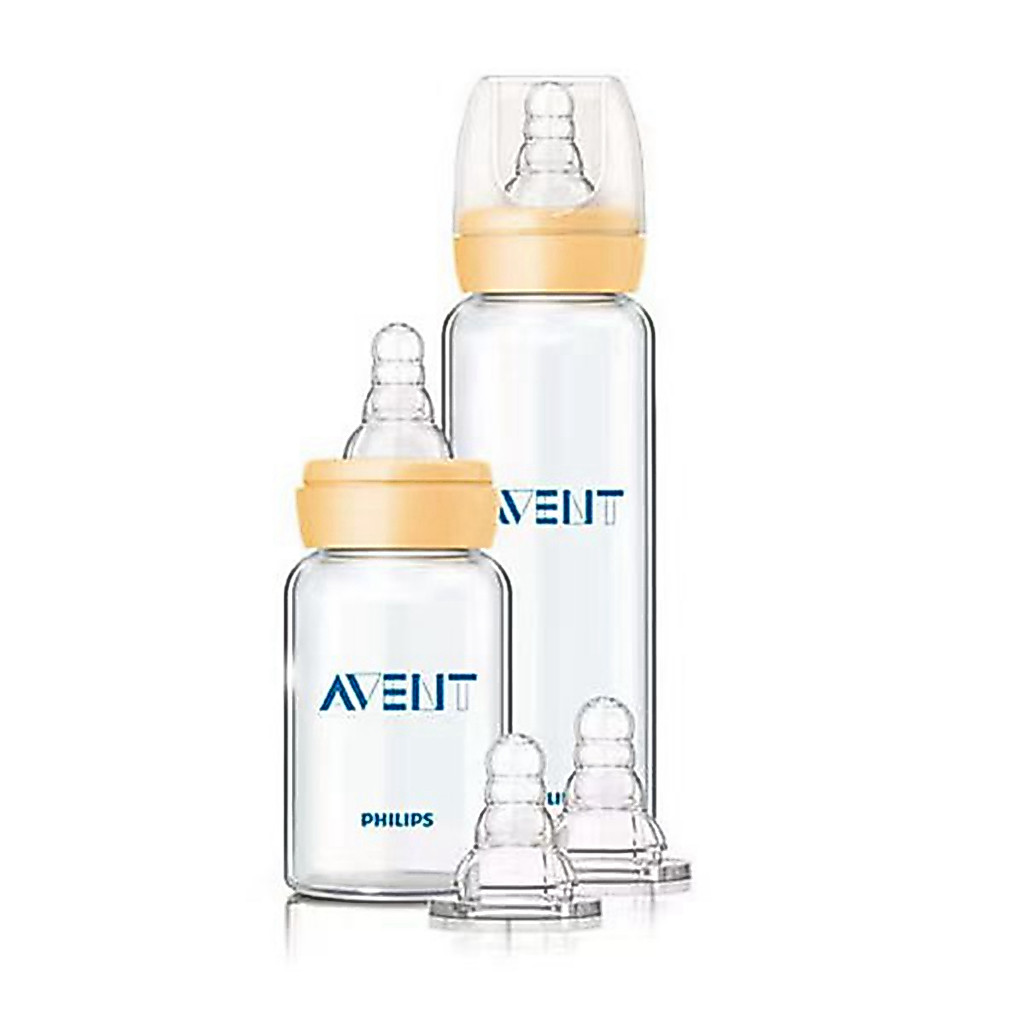 PHILIPS AVENT ขวดนมแก้วคอมาตรฐาน 4oz 8oz