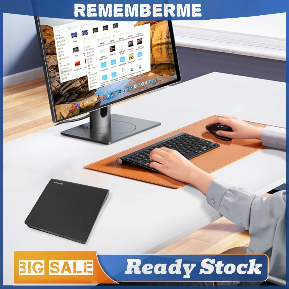 USB 3.0 Slim ภายนอก DVD RW CD Writer แบบพกพา DVD & CD-ROM Burner Player Type-C CD ROM Reader Rewrite