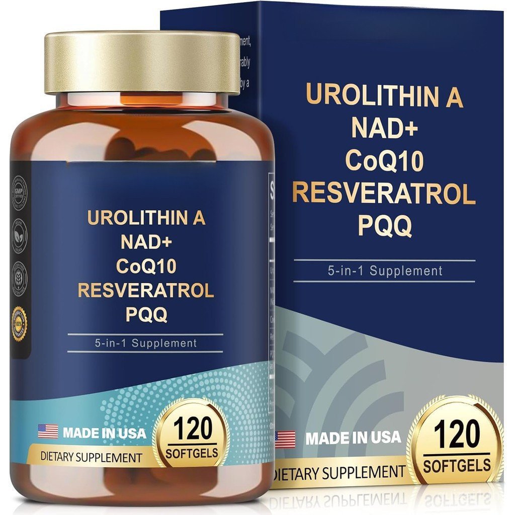 ประกอบด้วย NAD+, Coenzyme Q10, Resveratrol, PQQ ผลิตภัณฑ์เสริมอาหาร 1000 มก. เหมาะสําหรับผู้ชายผู้หญิง, 120 แคปซูลนุ่ม, ใช้เพิ่มฟังก์ชั่นกล้ามเนื้อ, สารต้านอนุมูลอิสระสูง, อัตราการใช้งานชีวภาพ ZL50.
