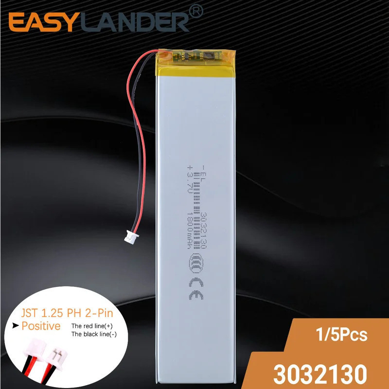 JST1.25 2P 3032130 แบตเตอรี่ Li Polymer แบบชาร์จไฟได้ 3.7V 1800mAh สําหรับคีย์บอร์ด Keychron K3 คีย์