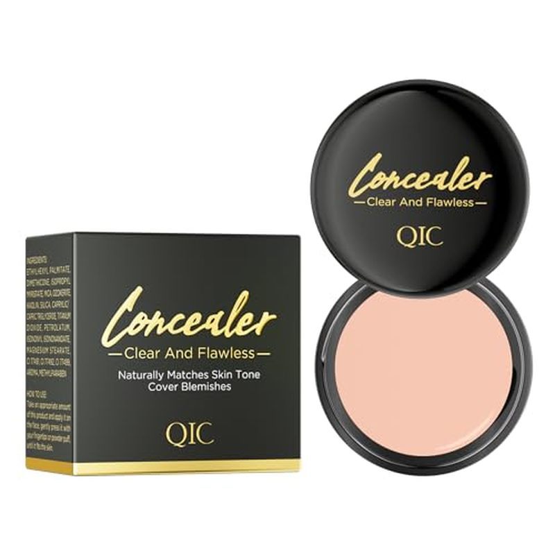QIC คอนซีลเลอร์,คอนซีลเลอร์แก้ไขสีธรรมชาติสําหรับผู้หญิง,แต่งหน้าเต็มรูปแบบสําหรับใบหน้าตาร่างกาย,บํ