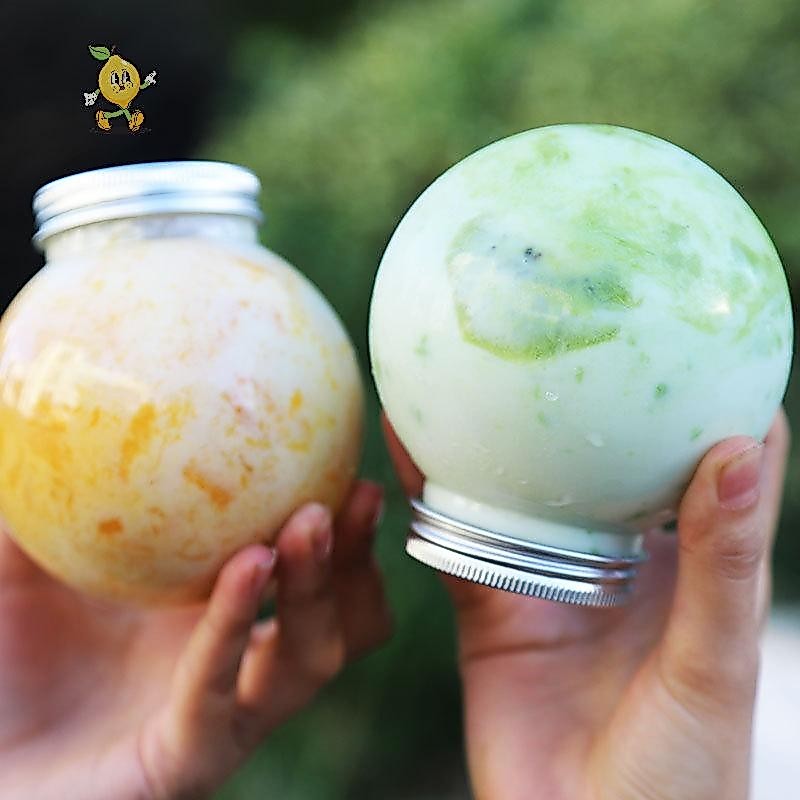 [mozh] 250/400ml ขวดน้ําทรงกลมสําหรับชานมกาแฟน้ําผลไม้ถ้วยดื่มแบบพกพาบ้านใสคั้นน้ําเครื่องดื่ม [TH]