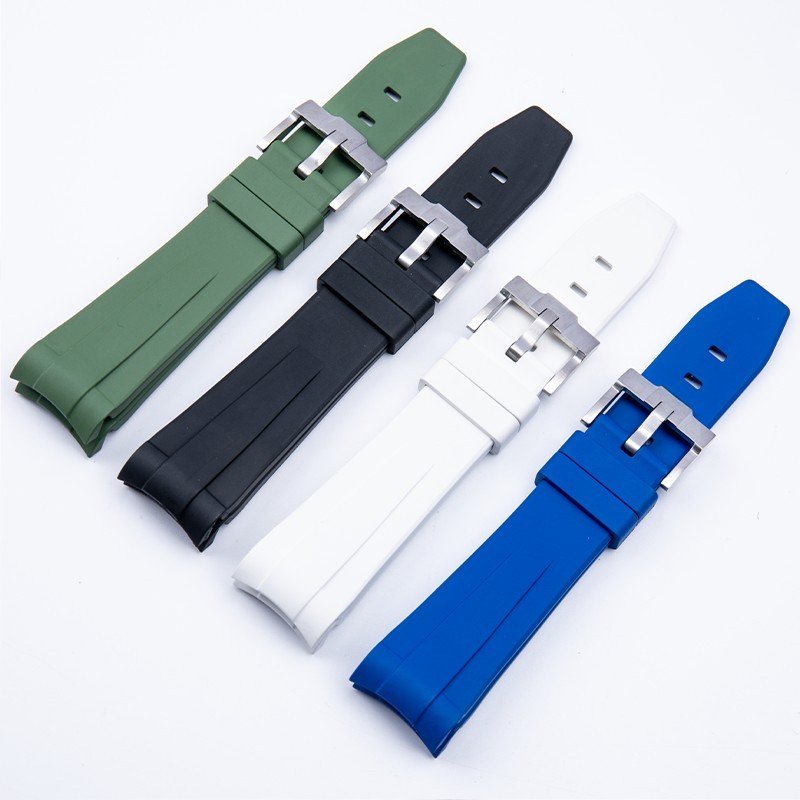 พร้อมโลโก้นําเข้าสายนาฬิกายางฟลูออรีนนุ่ม 21 มม.แทน Rolex Explorer 2 ใหม่สีดําสีเขียว Water Ghost 41
