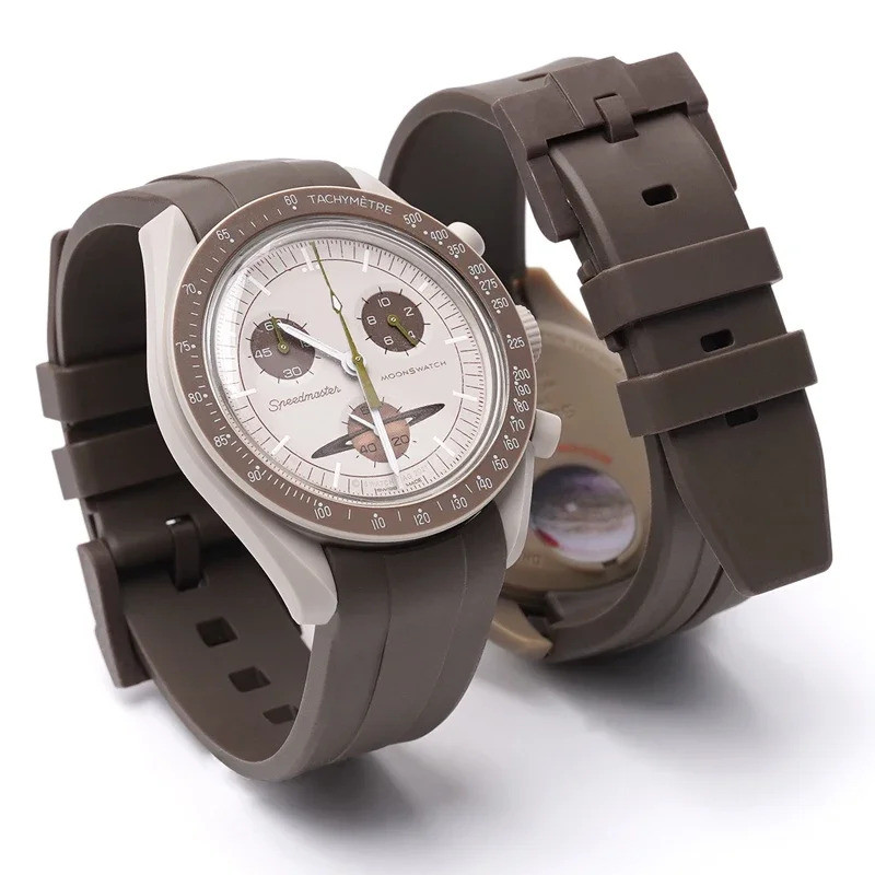สําหรับ Omega X Swatch Joint MoonSwatch 20 มม.ผู้ชายผู้หญิง TPU ยางโค้ง Diving Watch Band สร้อยข้อมื