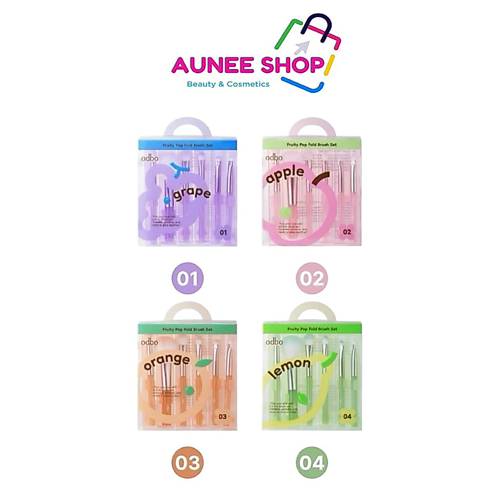 ส่งฟรี/มีไลฟ์ odbo Fruity Pop Fold Brush Set OD8080 เซ็ทแปรง 6 ชิ้น มาพร้อมกล่องเก็บดีไซน์เก๋