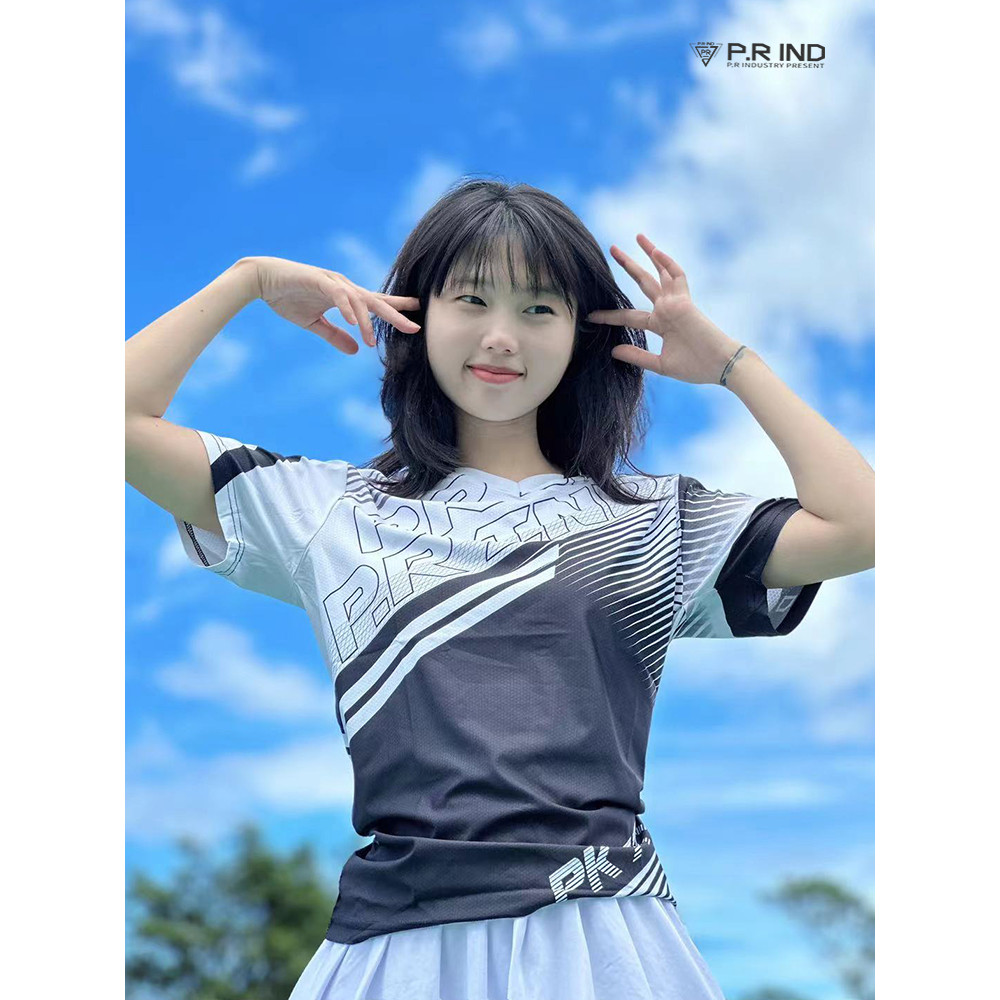 ผู่รุย พีเค777 กีฬาแขนสั้นเสื้อยืดผู้หญิงรอบคอด้านบนเสื้อผ้าแห้งเร็วเหงื่อดูดซับมืออาชีพการแข่งขันกา