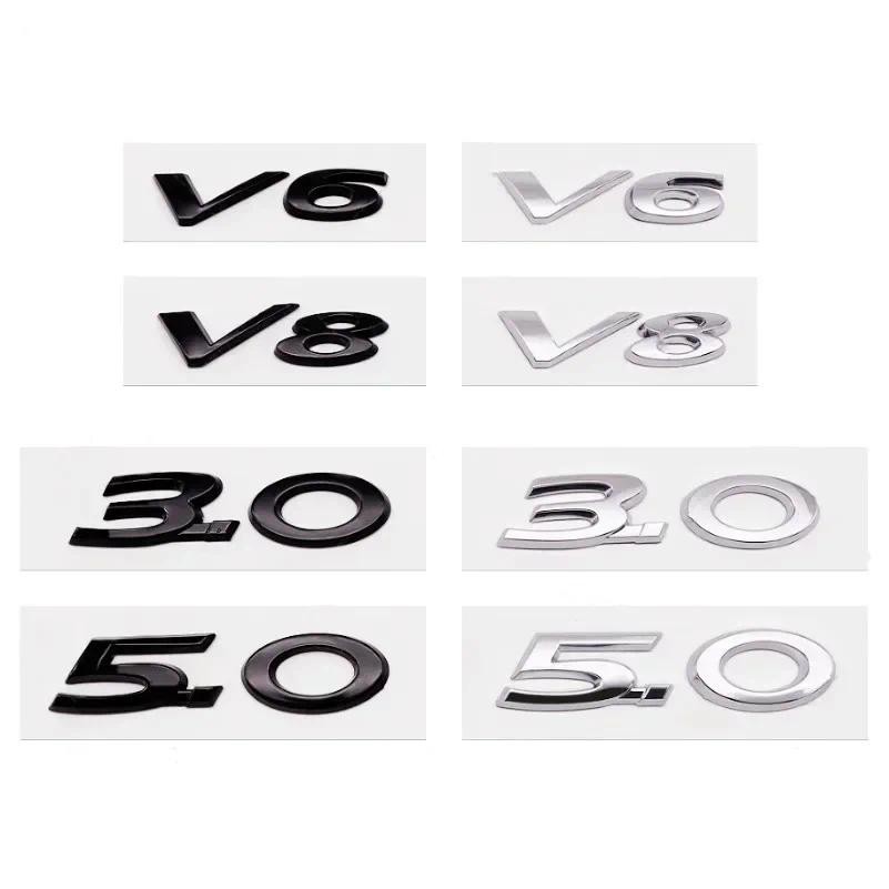 3D ABS V6 V8 3.0 5.0 รถสัญลักษณ์ป้าย Fender ด้านหลังสติกเกอร์สําหรับ Jaguar F-TYPE E-PACE F-PACE XE 