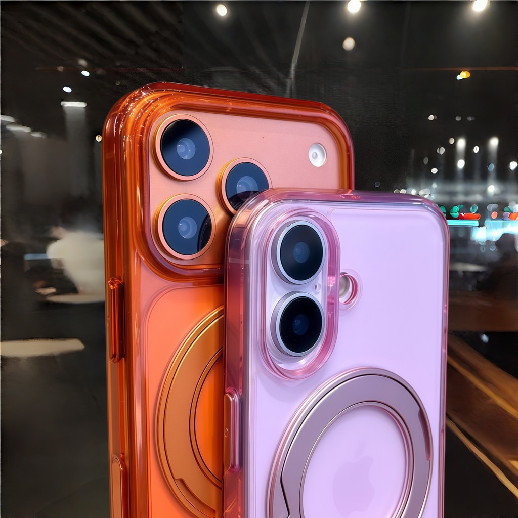 โลหะฝ้า 360° หมุนวงเล็บแม่เหล็กเคสใสสําหรับ ไอโฟน 17 16 รูปที่ 4