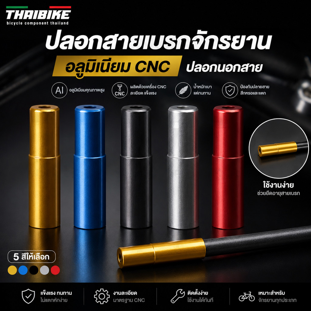 ปลอกสายเบรคจักรยาน อลูมิเนียม CNC