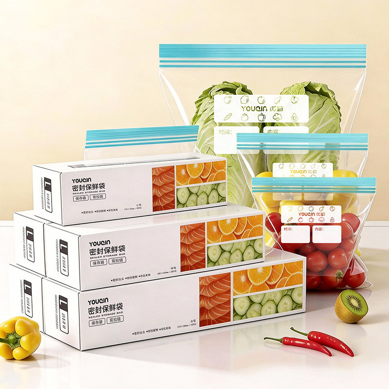 [สินค้าใหม่] Fresh-Keeping Bag Sealed Food Grade Freezer Ziplock Bag with Sealing Plastic Sealing Ba