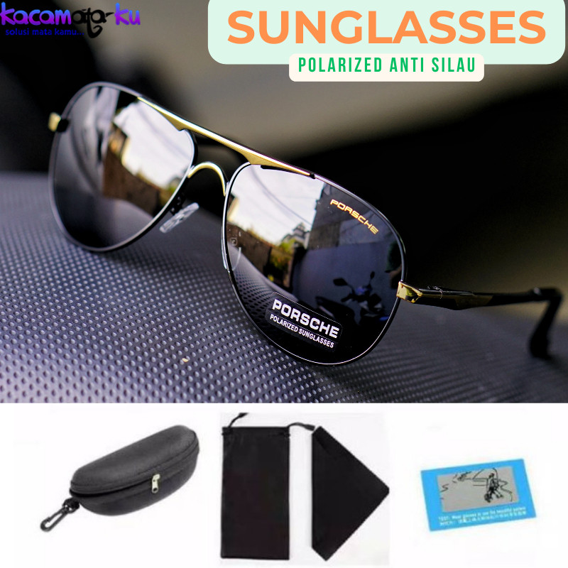 แว่นกันแดดผู้ชาย Aviator PD722 Polarized Anti-Glare UV400 สําหรับกิจกรรมกลางแจ้งพร้อมกรอบแสง