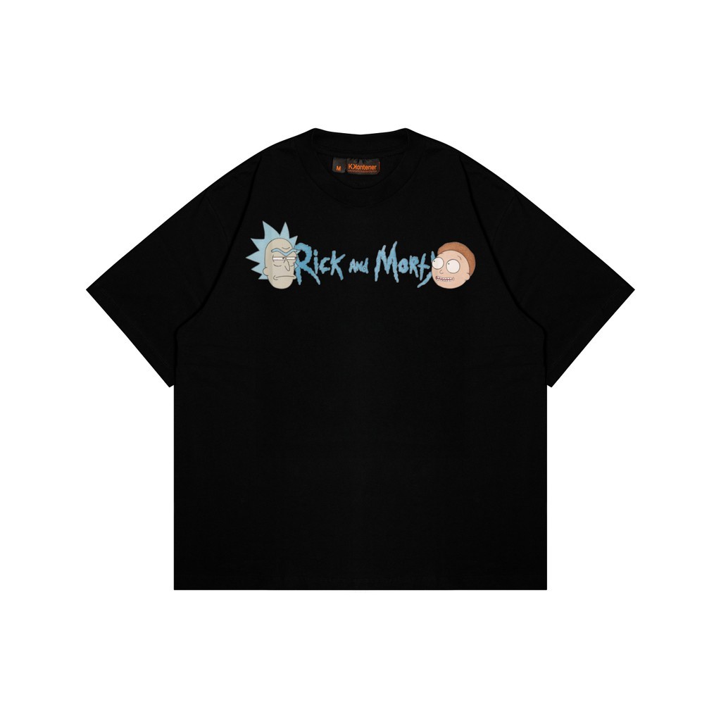 KONTIER "R1CK & M0RTY" RELAXED FIT TSHIRT BLACK ระบายอากาศและระบายเหงื่อ สวมใส่ง่าย