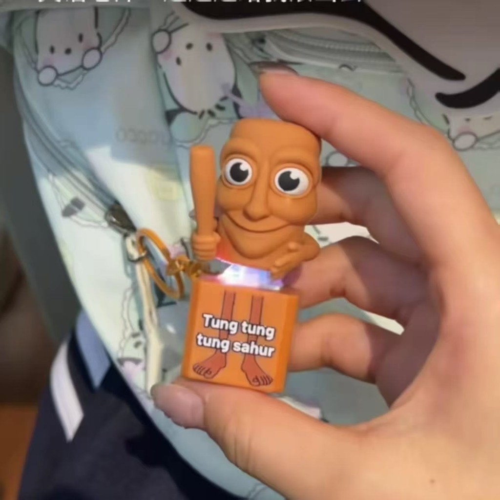 Tung Tung Tung Sahur พวงกุญแจเสียง Trilalero Tralala ตุ๊กตามีเสียงรูปของเล่นบีบอัด