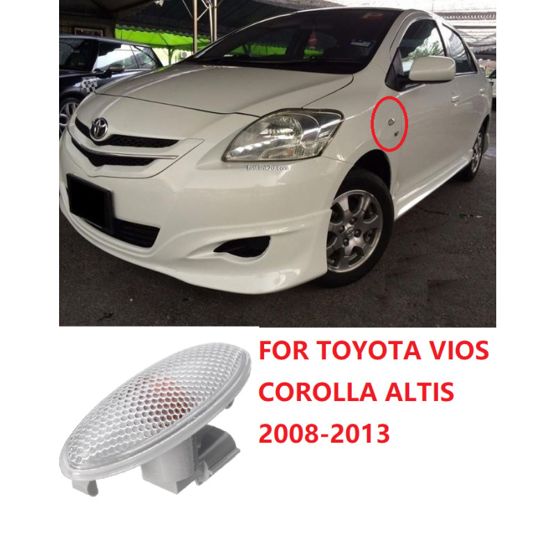 1PCS โคมไฟด้านข้างไฟสัญญาณ fender โคมไฟสําหรับ TOYOTA VIOS 2008-2013 สําหรับ COROLLA Altis 2007-20013