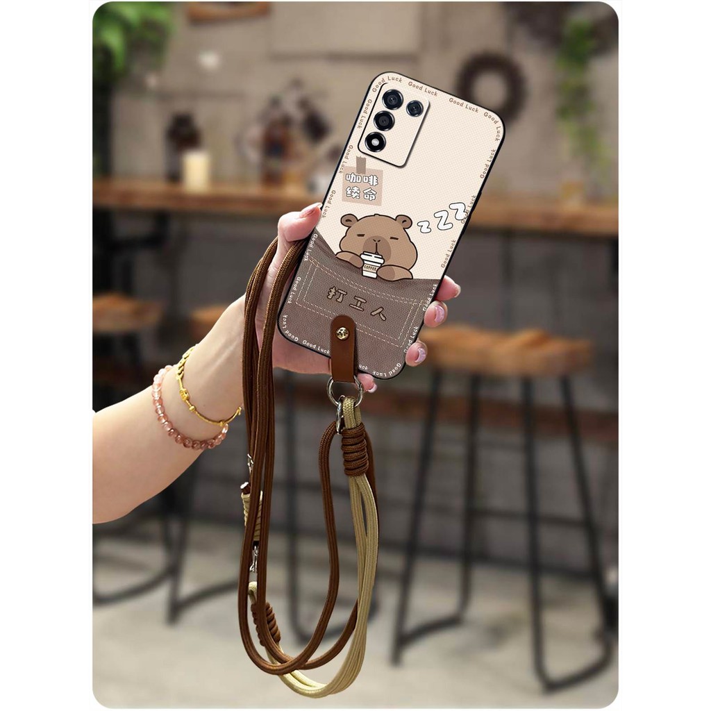 ป้องกันป้องกันฝุ่นสําหรับ OPPO K9S/Realme Q3S/Q3T/K10 Vitality Edition สร้อยคอกันกระแทกกรณีนุ่ม Cros