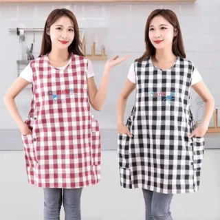 NIMENG ผ้ากันเปื้อนกันคราบ,เสื้อกั๊กสไตล์ป้องกันสกปรกผ้าเปื้อนทําอาหาร,ระบายอากาศเช็ดมือได้อเนกประสงค์ผ้ากันเปื้อนแขนตัดผมมืออาชีพ