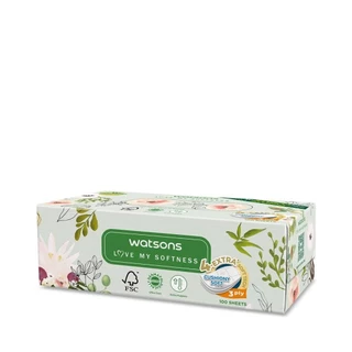 Watsons วัตสัน กระดาษทิชชูกล่อง (X-Flower 3หนา3ชั้น x 100แผ่น.ขอสงวนสิทธิ์ในการเลือกลายสินค้า