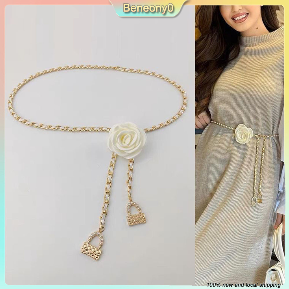 เข็มขัดโซ่เอวแบบหรูหรา สไตล์ดอกไม้ เพื่อเติมความสวยงามให้กางเกงยีนส์