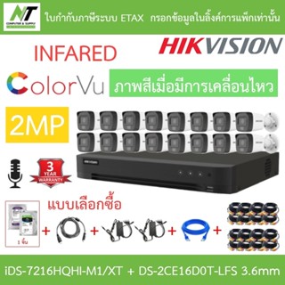 HIKVISION กล้องวงจรปิด มีไมค์ 2MP iDS-7216HQHI-M1/XT + DS-2C…