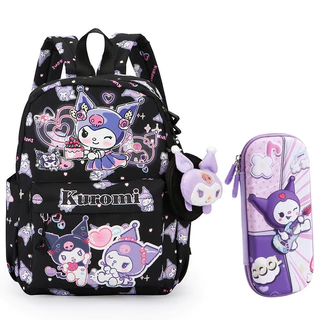 MOKO SANRIO กระเป๋าเด็ก ป้องกันหลัง กันน้ำ Cinnamoroll Kuromi ชุดกล่องดินสอ ส่งไว
