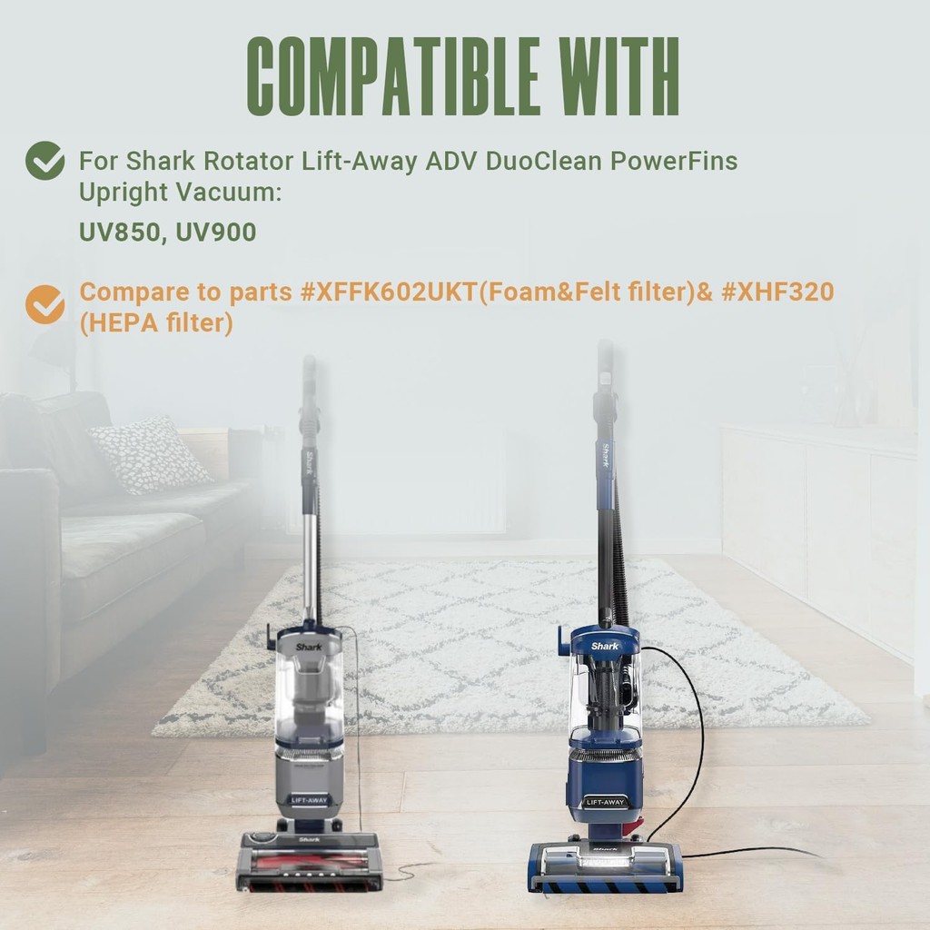 ชิ้นส่วนทดแทนตัวกรอง UV850 สําหรับ Shark Lift-Away UV850 UV900 DuoClean เครื่องดูดฝุ่นแบบตั้งตรง, อะ