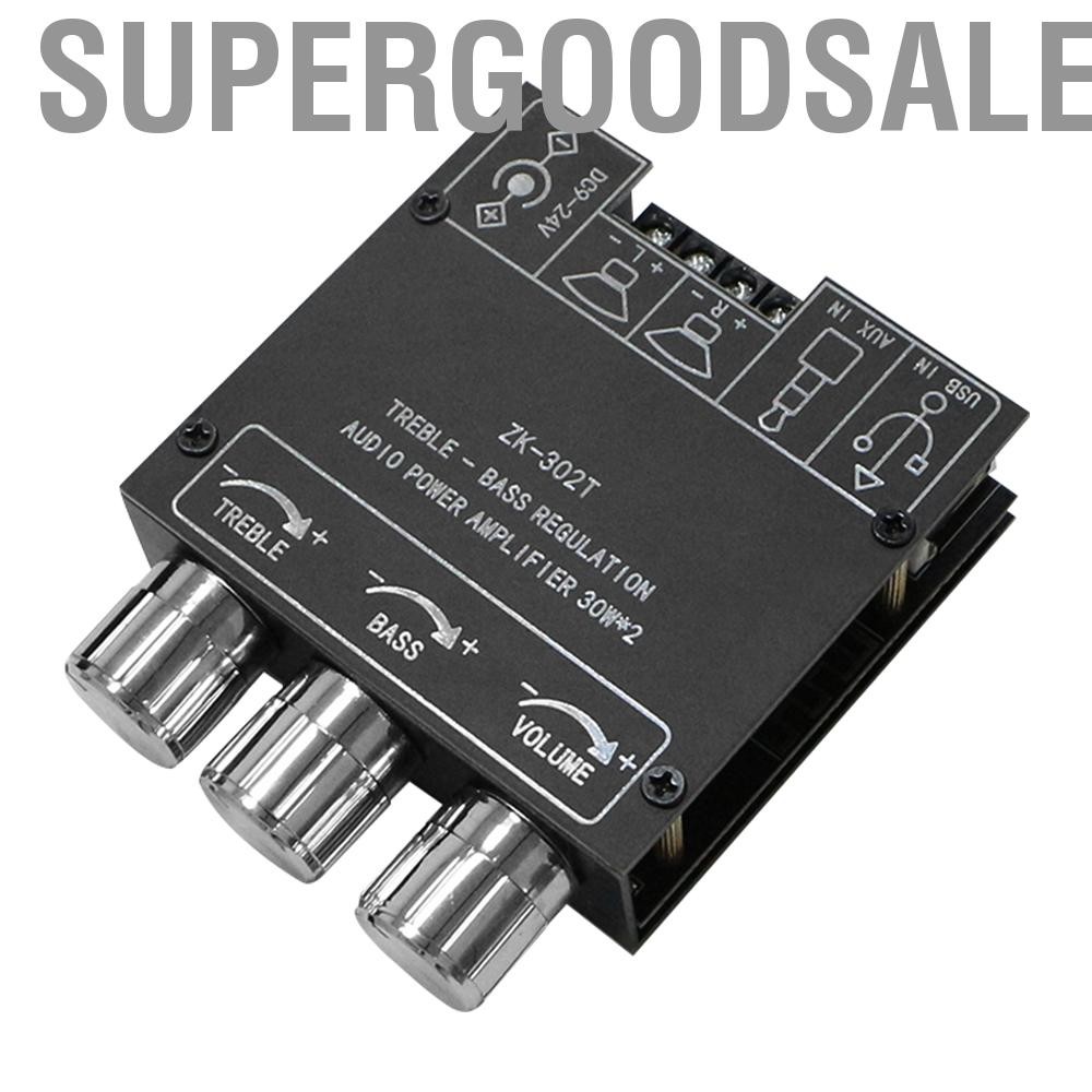 Supergoodsales ZK-302T 2.0 30WX2 BT แอมพลิฟายเออร์พลังงานเสียงกำลังสูงการป้องกันการออกแบบที่ใช้งานง่