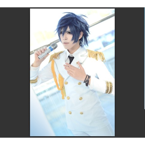 วิกผม cosplay โทคิยา อิจิโนเสะ จาก Prince of Songs สีเทาสีฟ้า ผมสั้น โดย Meizis House