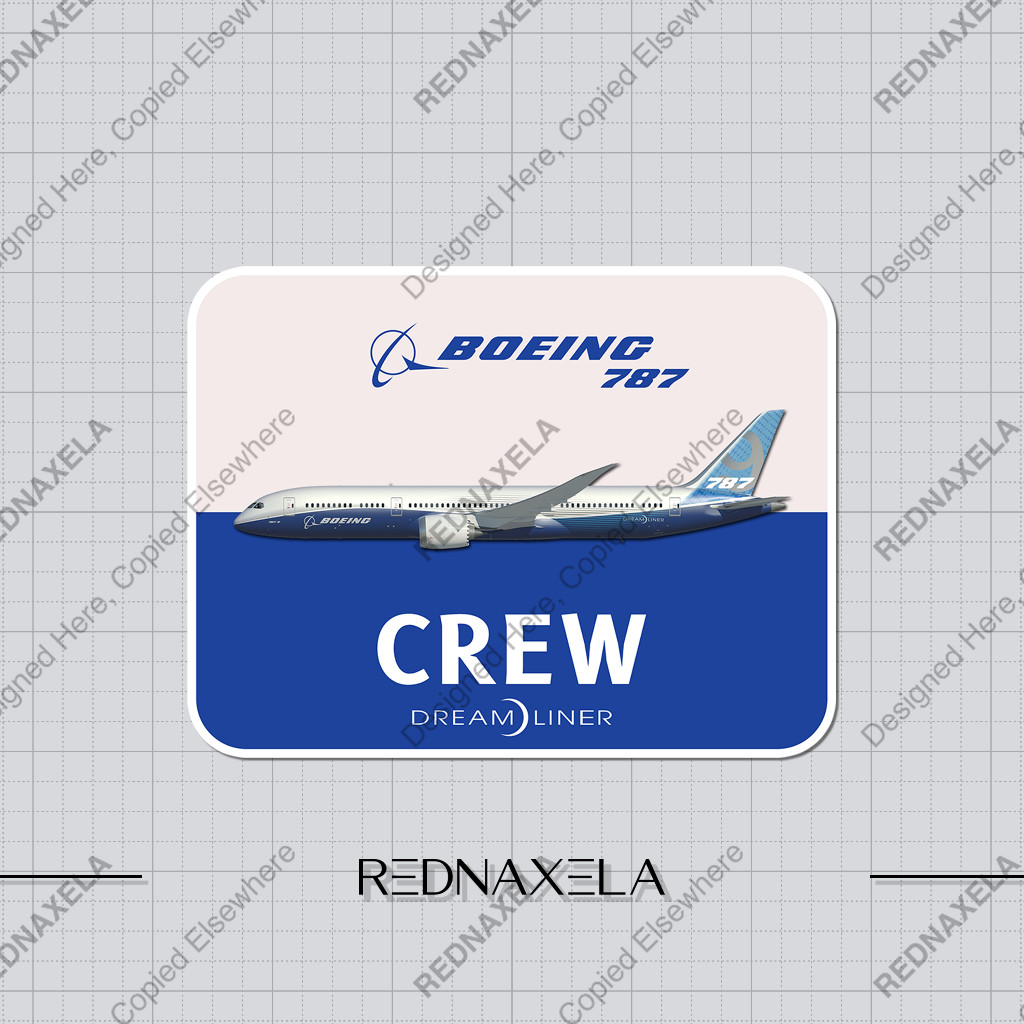 โบอิ้ง 787 Dreamliner Card Crew Sign สติ๊กเกอร์