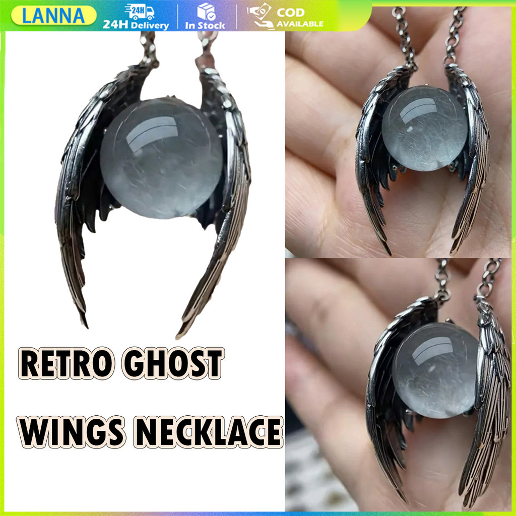 ร้านอยู่ที่ไทย สร้อยคอจี้ปีกนก 41-50CM วัสดุโลหะ สร้อยคอฮิปฮอปยุโรป y2k คริสตัล เครื่องประดับสำหรับช