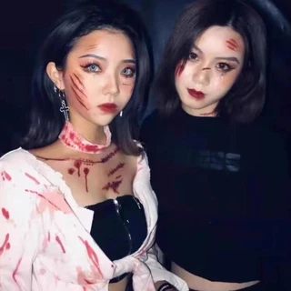 รอยแผลเป็น กันน้ํา 50แผ่น แทททู ฮาโรวีน แผลแต่งหน้า สติ๊กเกอร์แผล halloween tattoo แผลปลอม เลือดปลอม สติ๊กสัก แทคทู