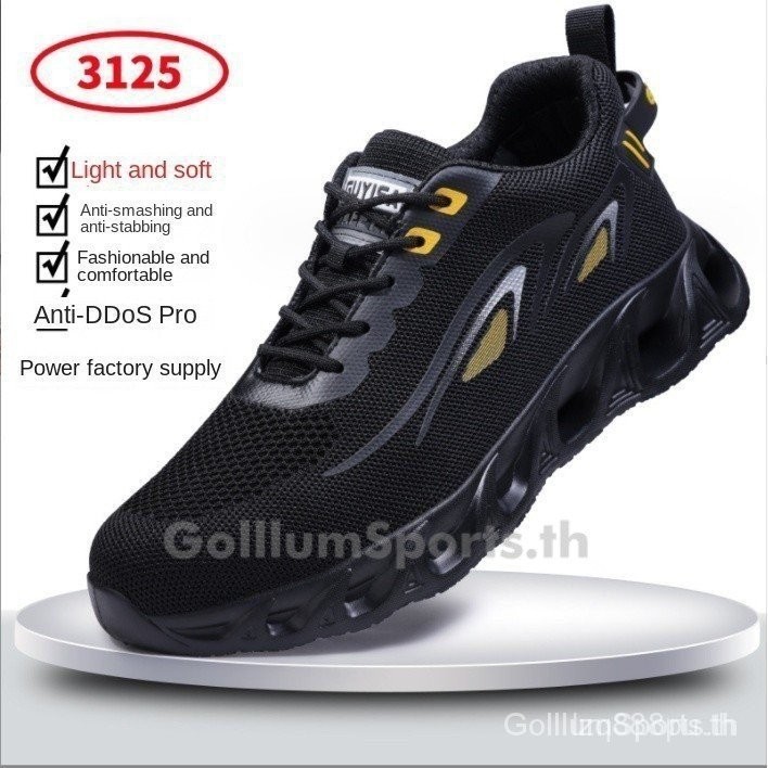 รองเท้าเซฟตี้ หัวเหล็ก ระบายอากาศ ขนาดใหญ่ 37-46 เหมาะกับใส่ทํางานกลางแจ้ง แฟชั่นสําหรับผู้ชาย และผู