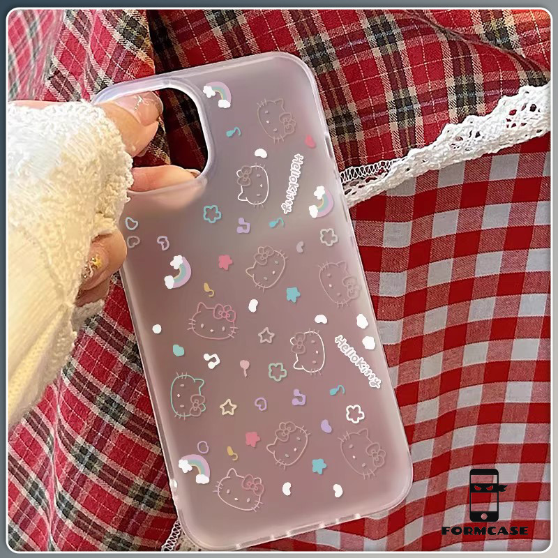 กรณีโทรศัพท์ จัดส่งจากประเทศไทย Hello Kittyfor iPhone 16 15 14 13 12 11 PRO MAX X XS MAX XR 7/8P ป้องกันลายนิ้วมือ
