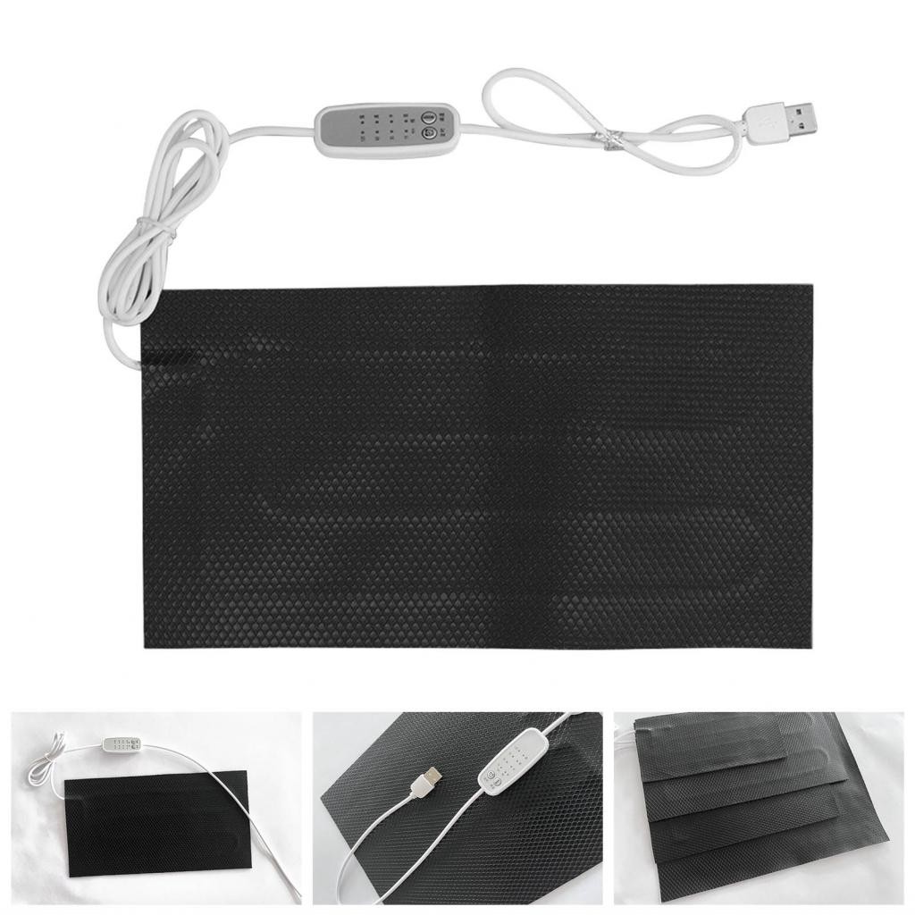 Effectmusic-th Heating Pad PVC ล้างทำความสะอาดได้ USB Power Heter 4 การปรับเกียร์แบบพกพาสำหรับไหล่คอ