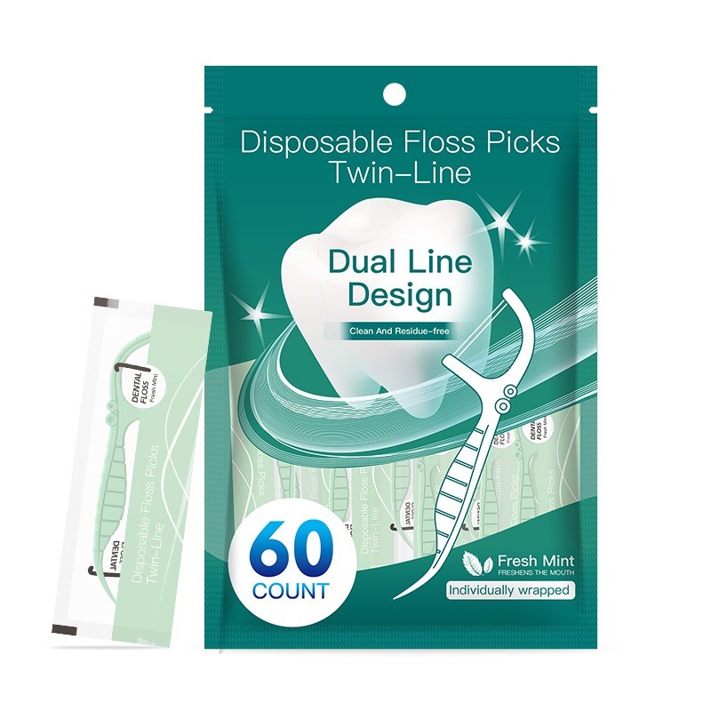 YODO Floss Pick ไหมขัดฟันด้ามจับสำหรับคนจัดฟันแพ็ค (60 ด้าม)