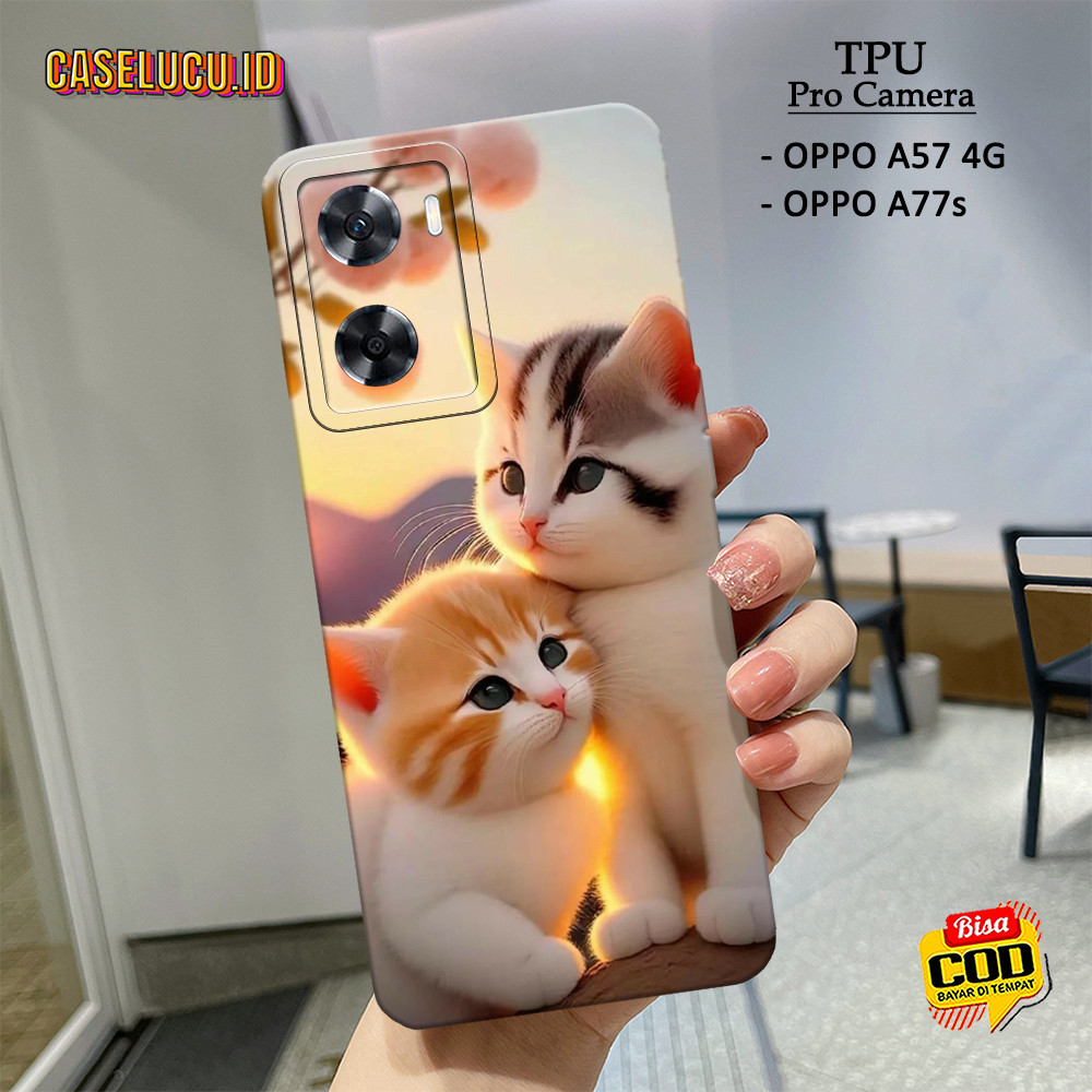 เคสโทรศัพท์ HP ล่าสุด OPPO A57 4G / A77s - เคสโทรศัพท์แฟชั่น Cat - เคสโทรศัพท์ OPPO A57 4G / A77s - 