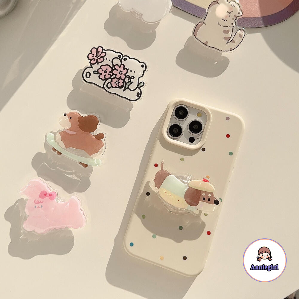 การ์ตูนคิตตี้ลูกสุนัขสัตว์ถุงลมนิรภัยยึดสําหรับ ไอโฟน สากลโทรศัพท์มือถือ กริปต็อก แบบพกพาขี้เกียจสก์ท็อปโทรศัพท์ยืน ชม. แก่กว่า อุปกรณ์โทร - รูปที่ 3