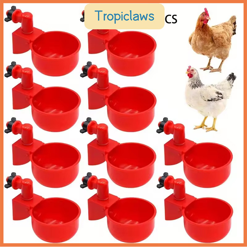 2/4/6/10PCS เครื่องดื่มไก่อัตโนมัติ Bird Feeder เครื่องจ่ายน้ําสัตว์เลี้ยง Peminum Ayam Automatik คู