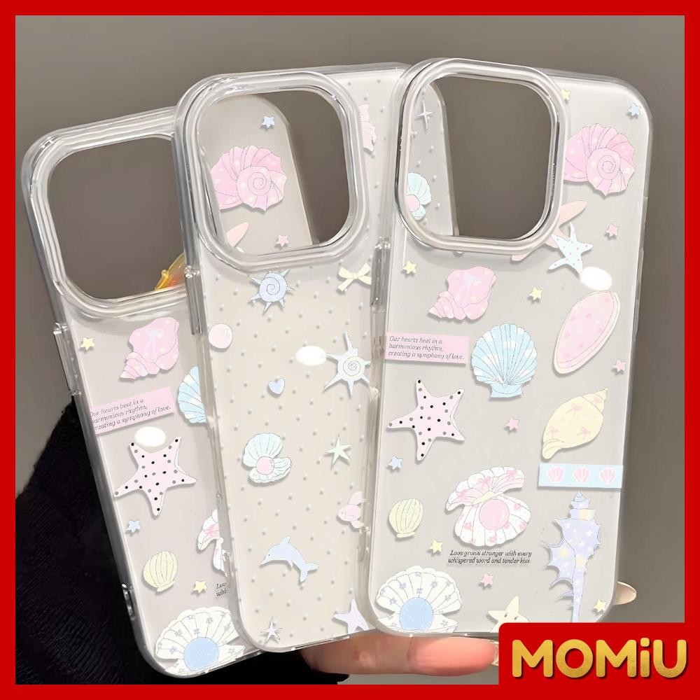 MOMiU - เจลลี่เนียนเงา IMD สีขาว เข้ากันได้สำหรับ เคสไอโฟน11 เคส iphone 16 Pro Max 7Plus XR 12 13 14 15 เปลือกหอยสวยๆ