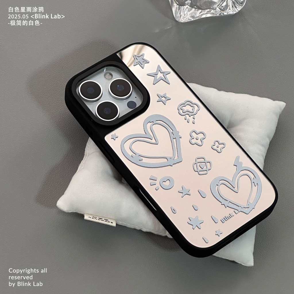 Love แต่งหน้ากระจกเคสโทรศัพท์ Anti-Fall สําหรับ iPhone 16 Promax 15 Promax 11 12 13 14plus 15plus 16e 16plus 15pro