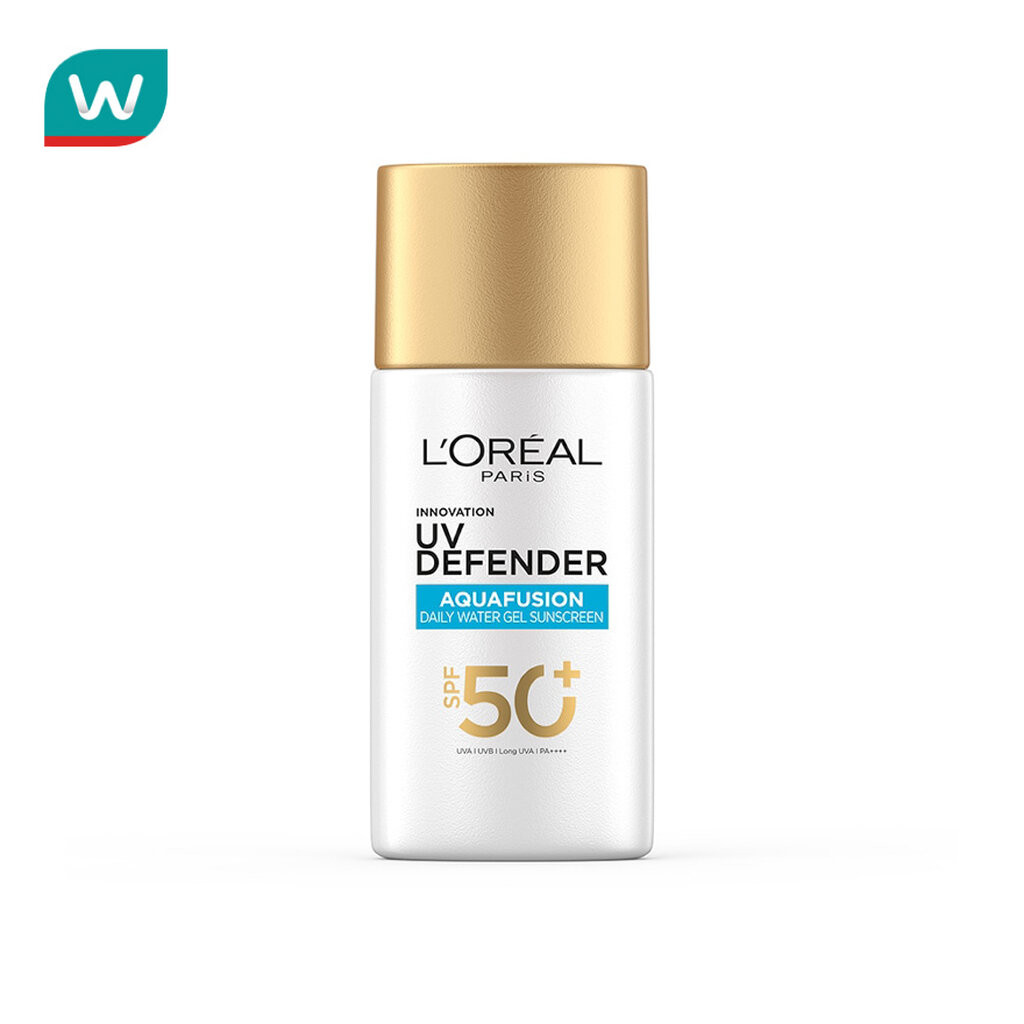 L'Oreal ลอรีอัลปารีส ยูวี ดีเฟนเดอร์ อะควาฟิวชั่น เดลี่ วอเตอร์ เจล ซันสกรีนSPF50+PA++++50มล.