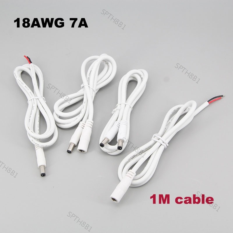 5v 12v 24v 1m DC ชายหญิง Power Supply Connector สายต่อ 5.5x2.1 มม. 18awg 7A TH8B1