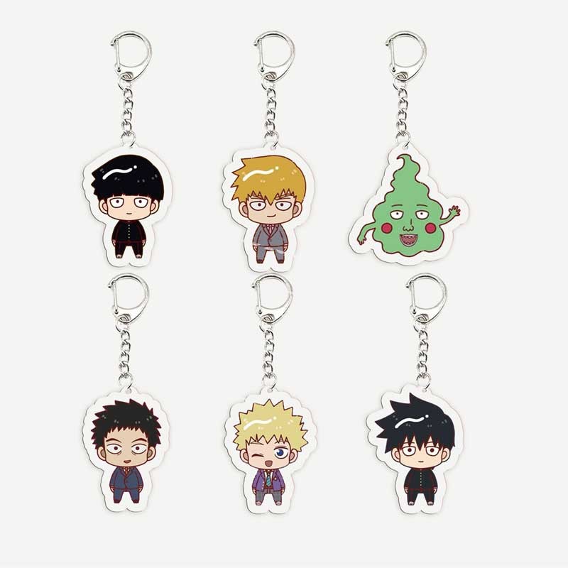 อะนิเมะ Mob Psycho 100 พวงกุญแจสําหรับอุปกรณ์เสริมกระเป๋าจี้อะคริลิค Mob Dimple Key Chain KeyRing จี