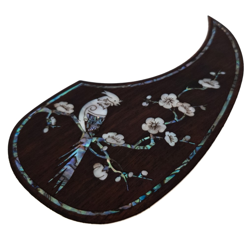 Martin D45 Acoustic Guitar Pickguard ไม้เนื้อแข็งฝัง Abalone Flower Bird อุปกรณ์กีตาร์