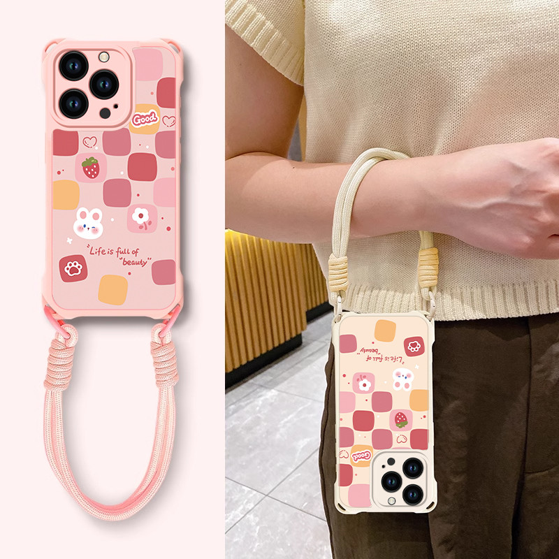 Lattice Rabbit เหมาะสําหรับ Apple 15Promax เคสโทรศัพท์สไตล์ใหม่ 16E สาวหัวใจ 14Plus High-End Sense 1