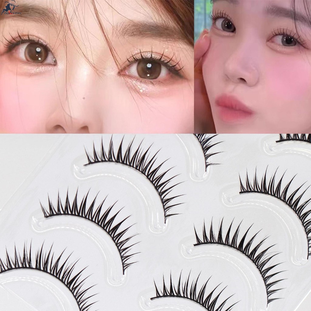 5 คู่ขนตาปลอมชิ้นเดียวธรรมชาติ Spiry Wispy หนา Eye Lash เหมาะสําหรับคอสเพลย์และงานปาร์ตี้เครื่องแต่งกาย