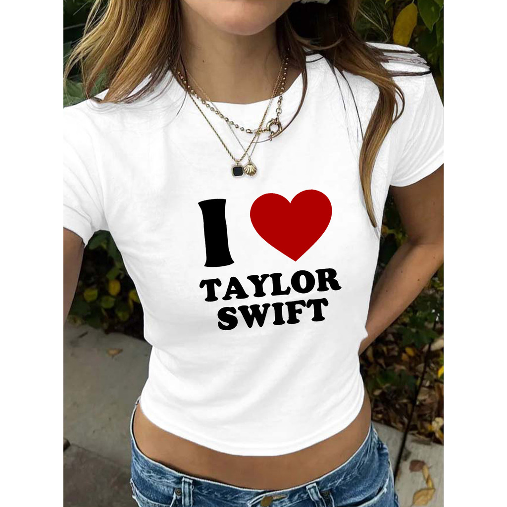 COD 2025TEMU ขายร้อนยุโรปอเมริกันฤดูร้อนรอบคอสั้นเสื้อยืดสไตล์น่ารักพิมพ์ Y2K เสื้อยืดลําลอง new23 4