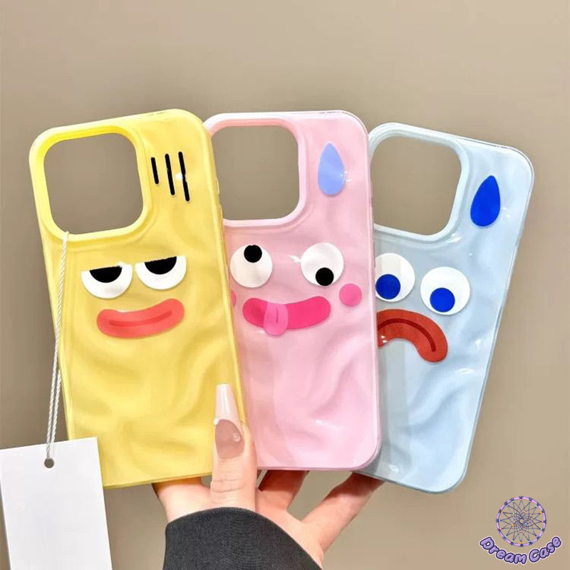 เคสไอโฟน 13 ริมฝีปากหนาตลกตาใหญ่คลื่นลูก สำหรับ IPhone 16 11 15 13 14 12 Pro Max 7Plus 12 16 Pro 6s 6 8 7 14 16 15 Plus