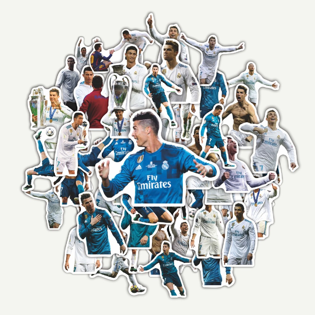 สติ๊กเกอร์แพ็ค CR7 สติ๊กเกอร์ Real Madrid V5 | สติ๊กเกอร์ TUMBLR | สติ๊กเกอร์แล็ปท็อปสําหรับกระเป๋าเ