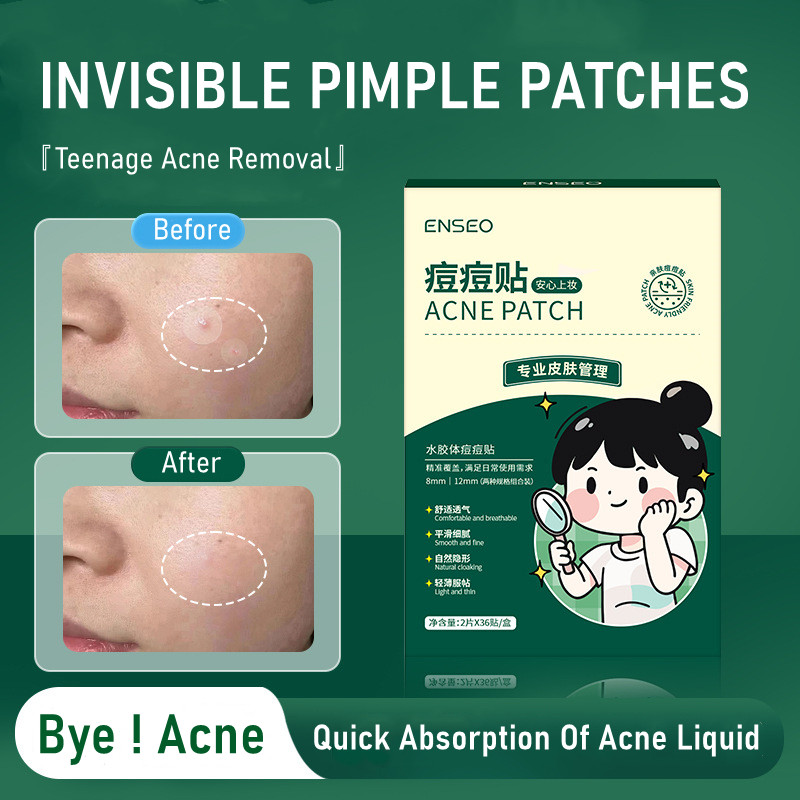 ENSEO Salicylic Acid แพทช์สิวที่มองไม่เห็น Hydrocolloid Ultra-Thin Covering สามารถแต่งหน้าคอนซีลเลอร